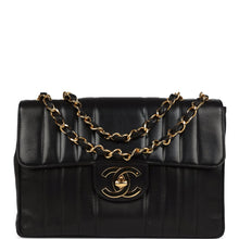 Load image into Gallery viewer, Vintage Chanel Jumbo Classic Mademoiselle Vertical Flap Black Lambskin Gold Hardware