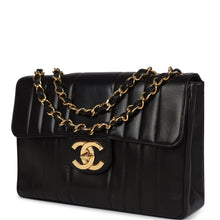 Load image into Gallery viewer, Vintage Chanel Jumbo Classic Mademoiselle Vertical Flap Black Lambskin Gold Hardware