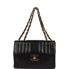 Load image into Gallery viewer, Vintage Chanel Jumbo Classic Mademoiselle Vertical Flap Black Lambskin Gold Hardware