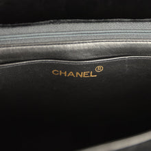 Load image into Gallery viewer, Vintage Chanel XL Classic Chevron Single Flap Bag Black Velvet Gold Hardware