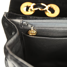 Load image into Gallery viewer, Vintage Chanel XL Classic Chevron Single Flap Bag Black Velvet Gold Hardware