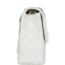 Load image into Gallery viewer, Chanel XXL Classic Single Flap Bag White Shiny Caviar Light Gold Hardware