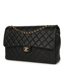 Load image into Gallery viewer, Chanel XXL Classic Single Travel Flap Bag Black Shiny Aged Calfskin Brushed Gold Hardware