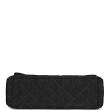 Load image into Gallery viewer, Chanel XXL Classic Single Travel Flap Bag Dark Blue Denim Brushed Gold Hardware