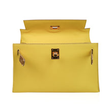 Load image into Gallery viewer, Kelly Pochette Bag Lime Clutch Gold Hardware Swift Leather