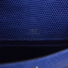 Load image into Gallery viewer, Kelly Pochette Bag Blue Sapphire Lizard Clutch Palladium Hardware
