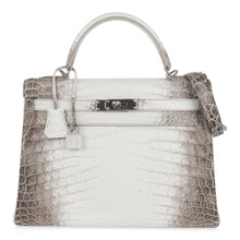 Load image into Gallery viewer, Limited Edition Kelly 32 Bag Himalaya Crocodile with Palladium Hardware