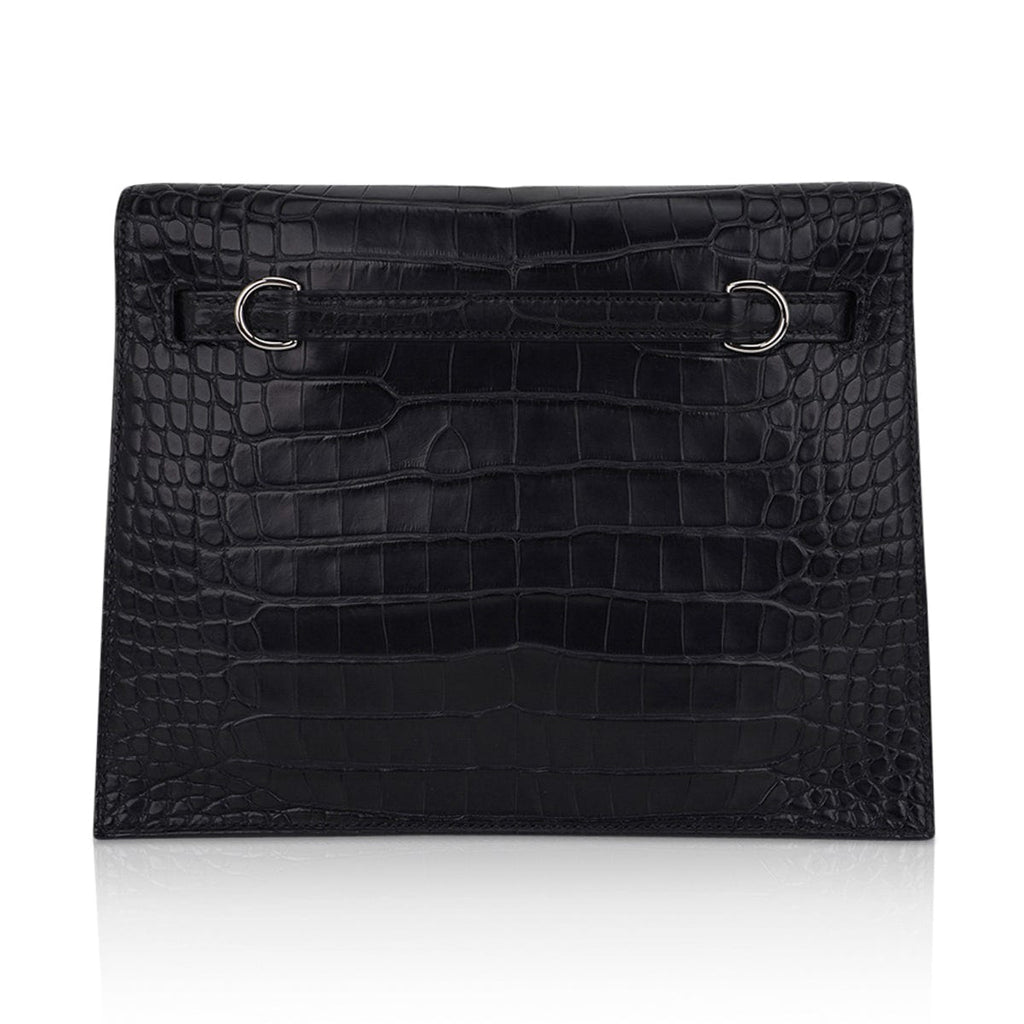 Limited Edition Kelly Danse Bag Matte Black Crocodile