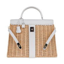 Load image into Gallery viewer, Kelly 35 Picnic Bag White Swift Leather / Osier (Wicker) Limited Edition