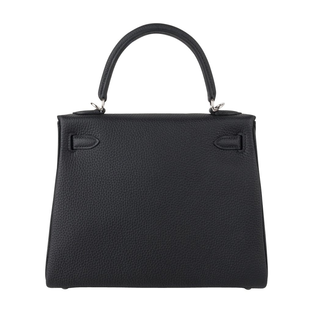 Kelly 25 Bag Black Togo Palladium Hardware (Retourne)