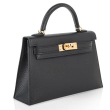 Load image into Gallery viewer, Kelly 20 Mini Kelly II Sellier Bag Black Chevre Gold Hardware Limited Edition
