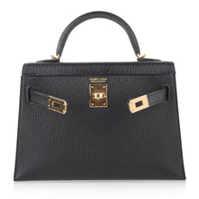 Load image into Gallery viewer, Kelly 20 Mini Kelly II Sellier Bag Black Chevre Gold Hardware Limited Edition