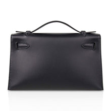 Load image into Gallery viewer, Kelly Pochette Bag Black Swift Leather with Gold Hardware