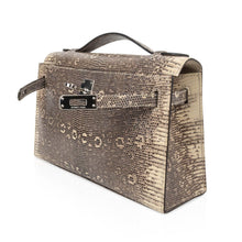 Load image into Gallery viewer, Kelly Pochette Bag Ombre Lizard Clutch Palladium Hardware Very Rare