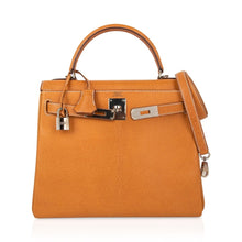 Load image into Gallery viewer, Kelly 28 Bag Gold Peau Porc Leather with Palladium Hardware