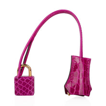 Load image into Gallery viewer, Kelly 28 Sellier Bag Rose Scheherazade Crocodile Gold Hardware