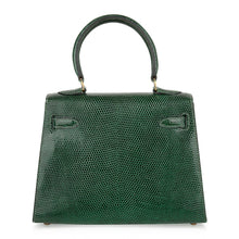 Load image into Gallery viewer, Vintage Kelly 20 Sellier Mini Vert Moyen Lizard Gold Hardware
