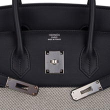 Load image into Gallery viewer, Birkin Fray Fray 35 Bag Black Swift Leather / Toile Limited Edition