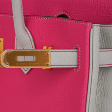 Load image into Gallery viewer, Special Order HSS Birkin 30 Bag Rose Shocking &amp; Gris Perle Chevre Leather with Brushed Gold Hardware