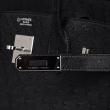 Load image into Gallery viewer, Birkin HSS 30 Bag Black (Noir ) Ostrich Palladium Hardware