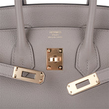 Load image into Gallery viewer, Birkin 25 Bag Gris Asphalte Novillo Leather Gold Hardware