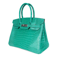 Load image into Gallery viewer, Limited Edition Birkin 30 Bag Vert Jade Porosus Crocodile with Palladium Hardware