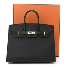 Load image into Gallery viewer, Birkin Sellier 25 Black Epsom Leather Gold Hardware