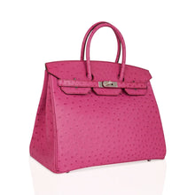 Load image into Gallery viewer, Birkin 35 Bag Fuchsia Ostrich Palladium Hardware