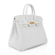 Load image into Gallery viewer, Birkin 25 HSS Bag White Clemence Gold Hardware