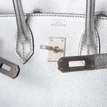 Load image into Gallery viewer, Birkin 25 Bag Metallic Silver Chevre with Brushed Palladium Hardware