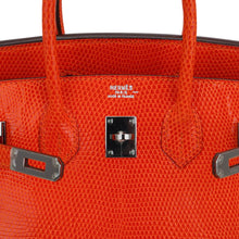 Load image into Gallery viewer, Birkin 25 Bag Orange Tangerine Lizard with Ruthenium Hardware