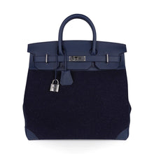 Load image into Gallery viewer, HAC Birkin 40 Bag Blue Nuit Feutre and Blue de Malte Evercolor Leather with Palladium Hardware