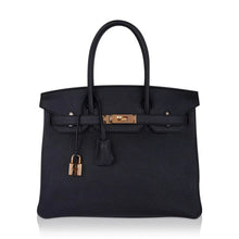 Load image into Gallery viewer, Birkin 30 Bag Black Togo Leather with Rose Gold Hardware