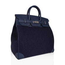 Load image into Gallery viewer, HAC Birkin 40 Bag Blue Nuit Feutre and Blue de Malte Evercolor Leather with Palladium Hardware