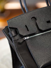 Load image into Gallery viewer, Birkin à l'envers, black canvas &amp; all black colorway