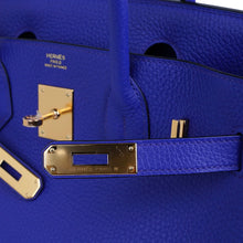 Load image into Gallery viewer, Birkin 30 Bag Blue Electric Clemence Gold Hardware