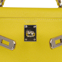 Load image into Gallery viewer, Kelly 20 Mini Sellier Bag Lime Chevre Leather Palladium New w/Box