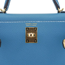 Load image into Gallery viewer, Mini Kelly 20 Bag Sellier New Blue Jean Epsom Leather with Gold Hardware