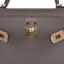 Load image into Gallery viewer, Kelly 20 Mini Sellier Bag Etain Epsom Leather Gold Hardware New w/Box