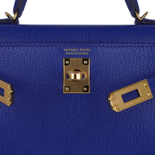 Load image into Gallery viewer, Kelly 20 Mini Sellier Bag Blue de Royal Chevre Leather Gold Hardware