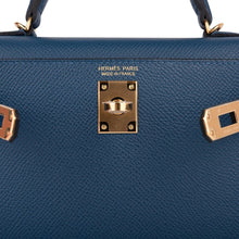 Load image into Gallery viewer, Kelly 20 Mini Sellier Bag Deep Blue Epsom Leather Gold Hardware