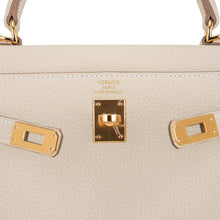 Load image into Gallery viewer, Kelly Retourne 25 Bag Craie Togo Leather with Gold Hardware