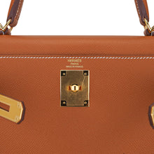 Load image into Gallery viewer, Kelly 28 Sellier Bag Gold Epsom Leather with Gold Hardware