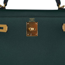Load image into Gallery viewer, Kelly Sellier 28 Bag Vert Anglais Epsom Leather with Gold Hardware