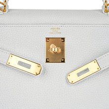 Load image into Gallery viewer, Kelly 28 Retourne Bag White Clemence Leather with Gold Hardware