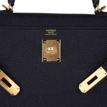 Load image into Gallery viewer, Kelly 32 Retourne Bag Black Gold Hardware Togo Leather