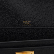 Load image into Gallery viewer, Kelly Depeches 25 Pouch Black Galop D’Leather with Gold Hardware
