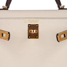 Load image into Gallery viewer, Special Order HSS Mini Kelly 20 Sellier Bag Nata &amp; Bordeaux Epsom Leather with Gold Hardware