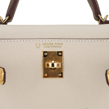 Load image into Gallery viewer, Special Order HSS Mini Kelly 20 Bag Sellier Craie &amp; Etoupe Epsom Leather with Gold Hardware