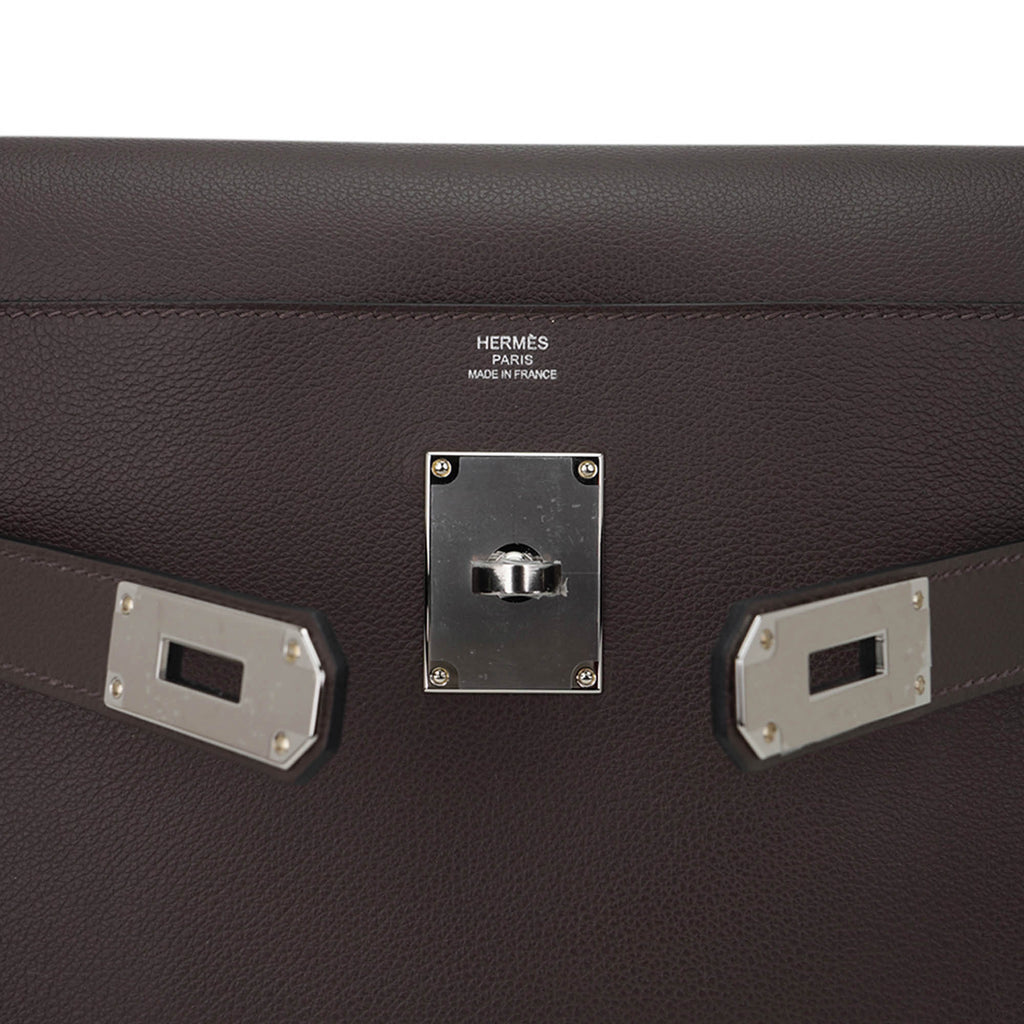 Kelly Messenger 25 Bag Ecorce Evercolor Leather with Palladium Hardware